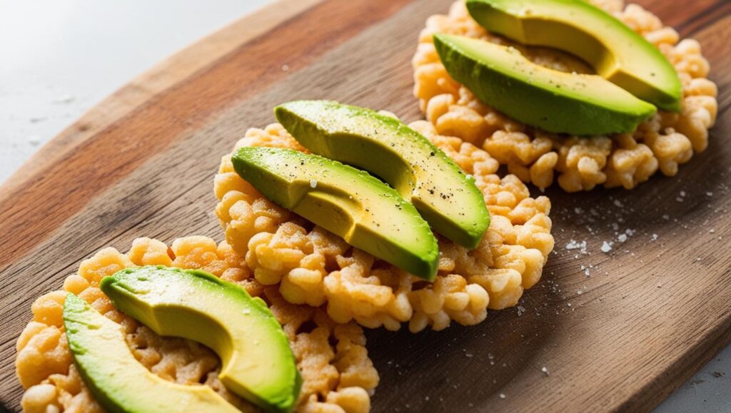 Rice Cakes with Avocado