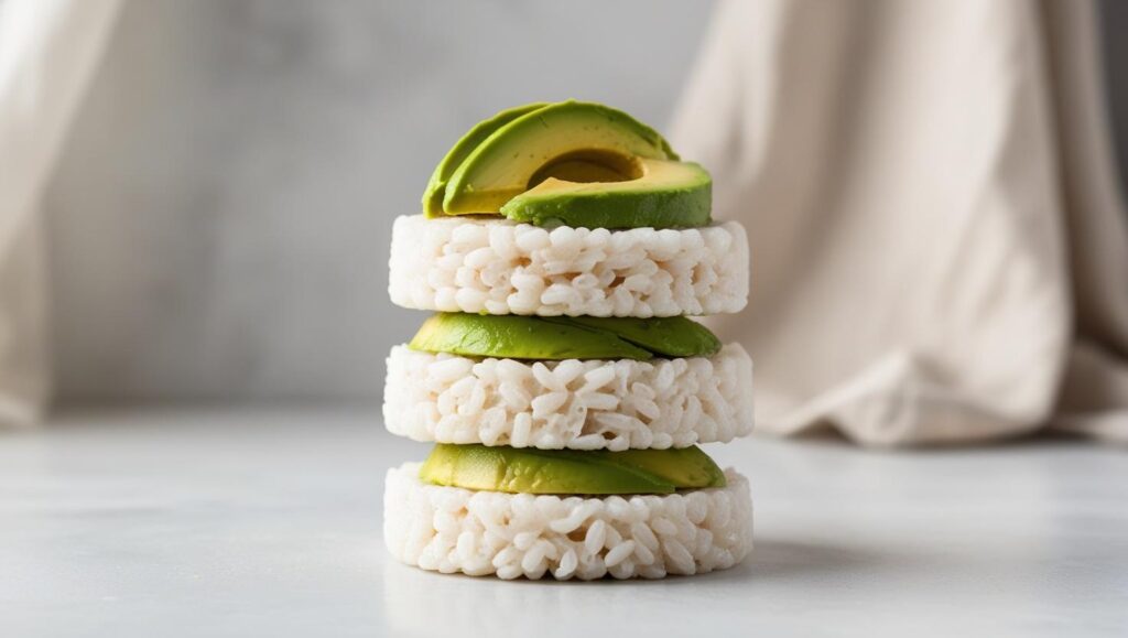 Rice Cakes with Avocado