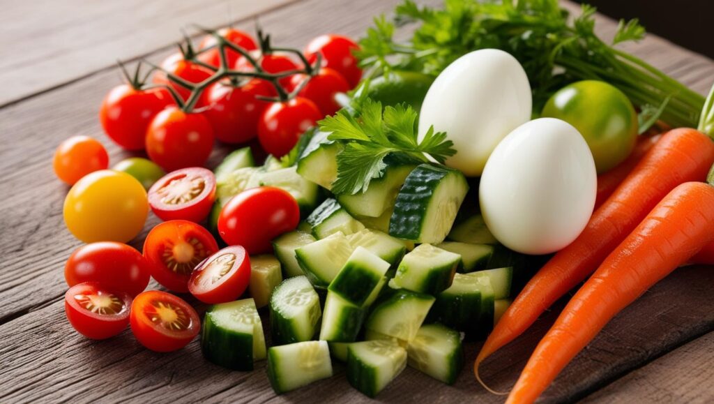 Hard-Boiled Eggs & Veggies