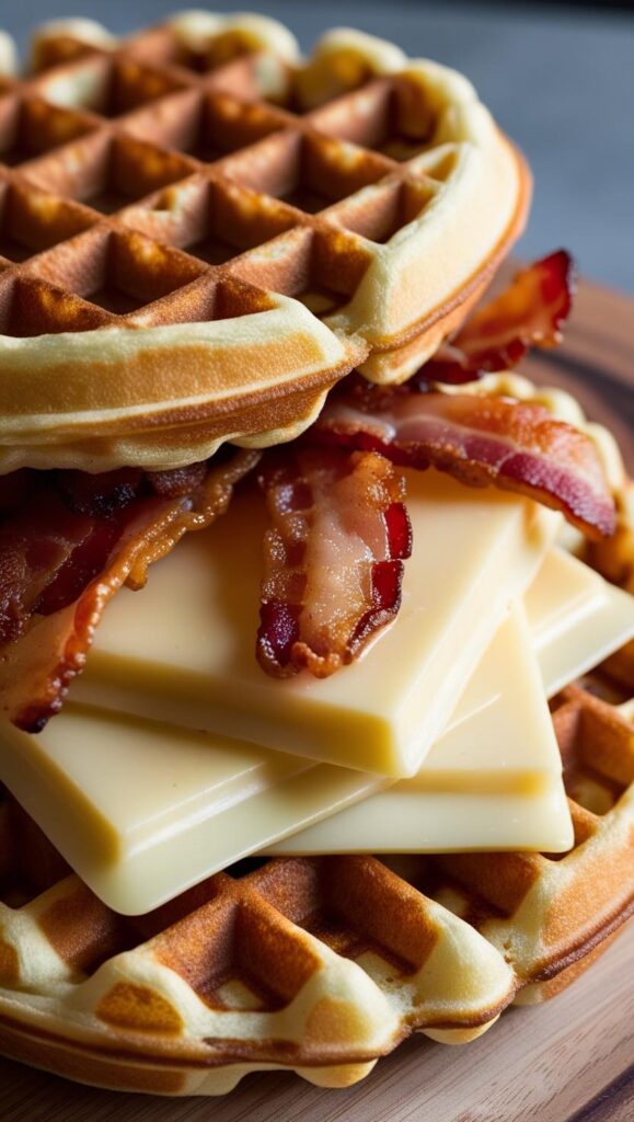 Bacon and Gouda Chaffle Sandwich