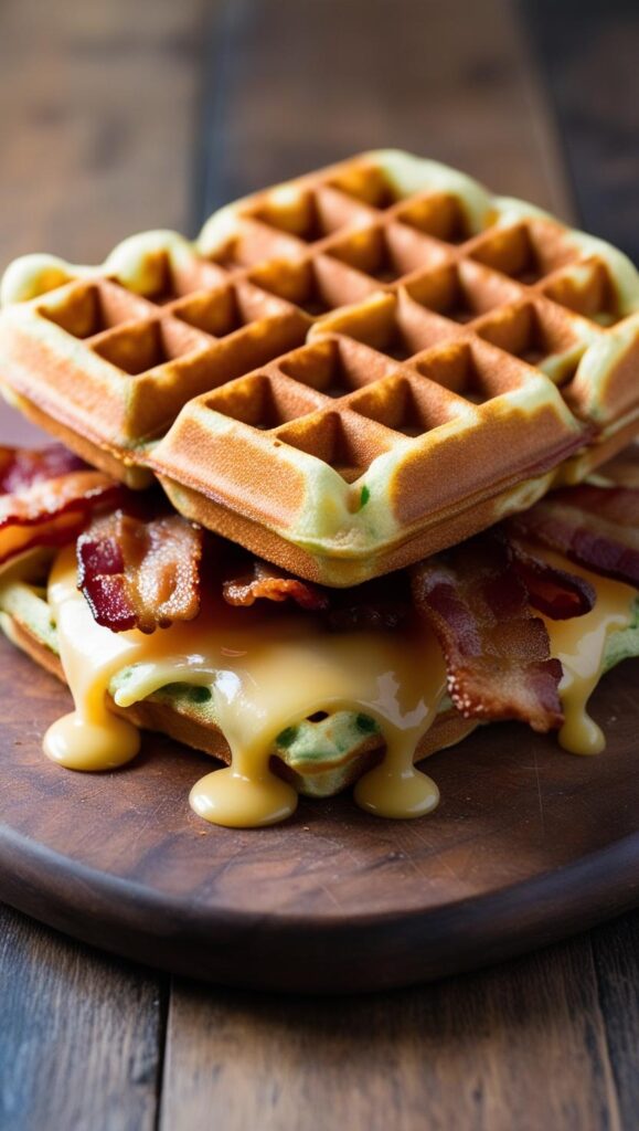 Bacon and Gouda Chaffle Sandwich