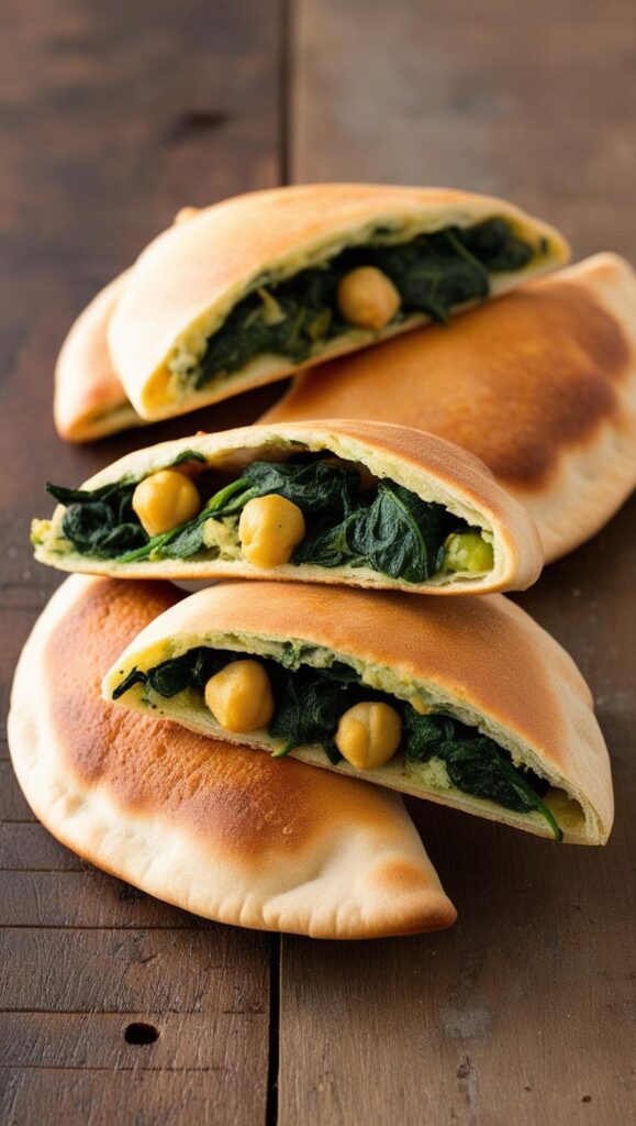  Chickpea and Spinach Stuffed Pita Pockets