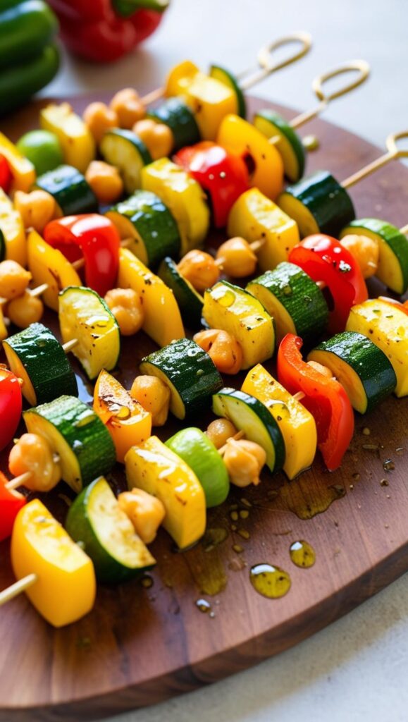 Chickpea and Vegetable Skewers