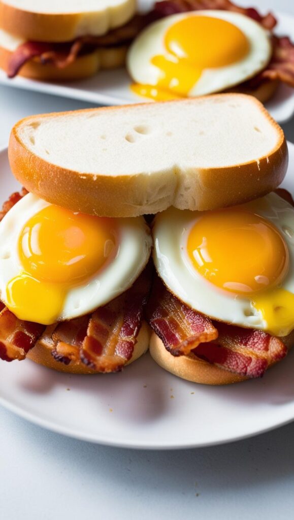 Classic Egg and Bacon Cloud Bread Sandwich