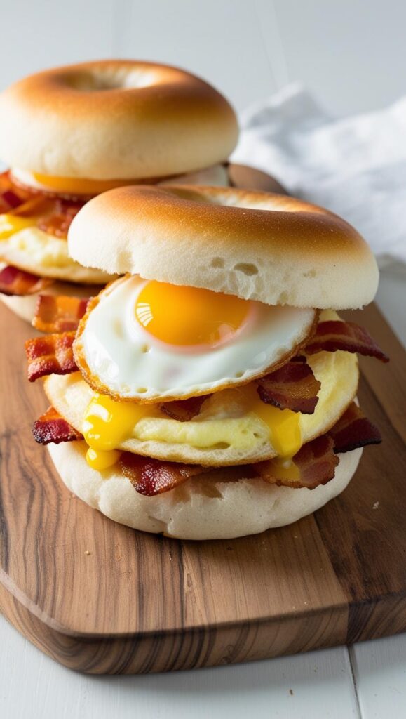 Classic Egg and Bacon Cloud Bread Sandwich