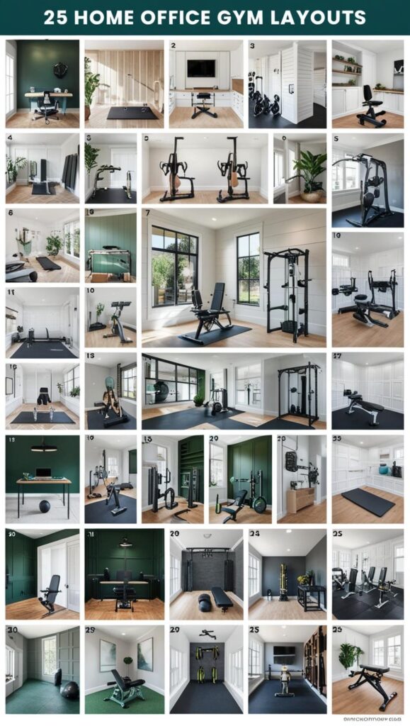 Gorgeous Home Office Gym Combo