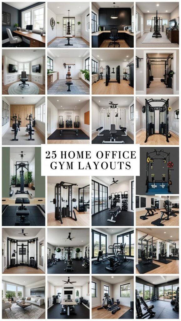 Gorgeous Home Office Gym Combo