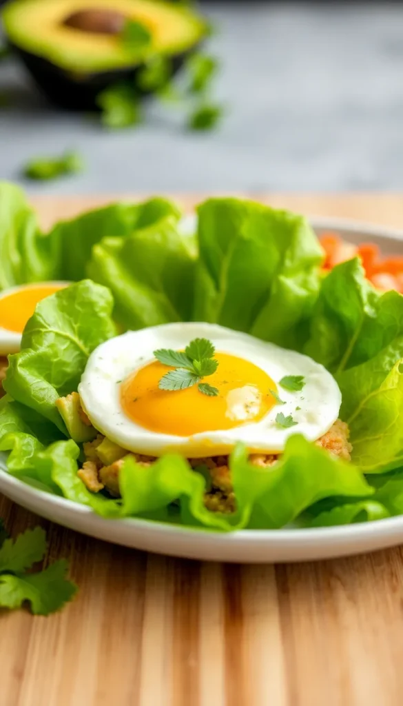 Egg and Avocado Lettuce Wrap