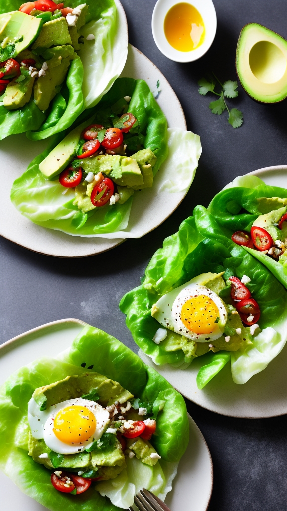 Egg and Avocado Lettuce Wrap