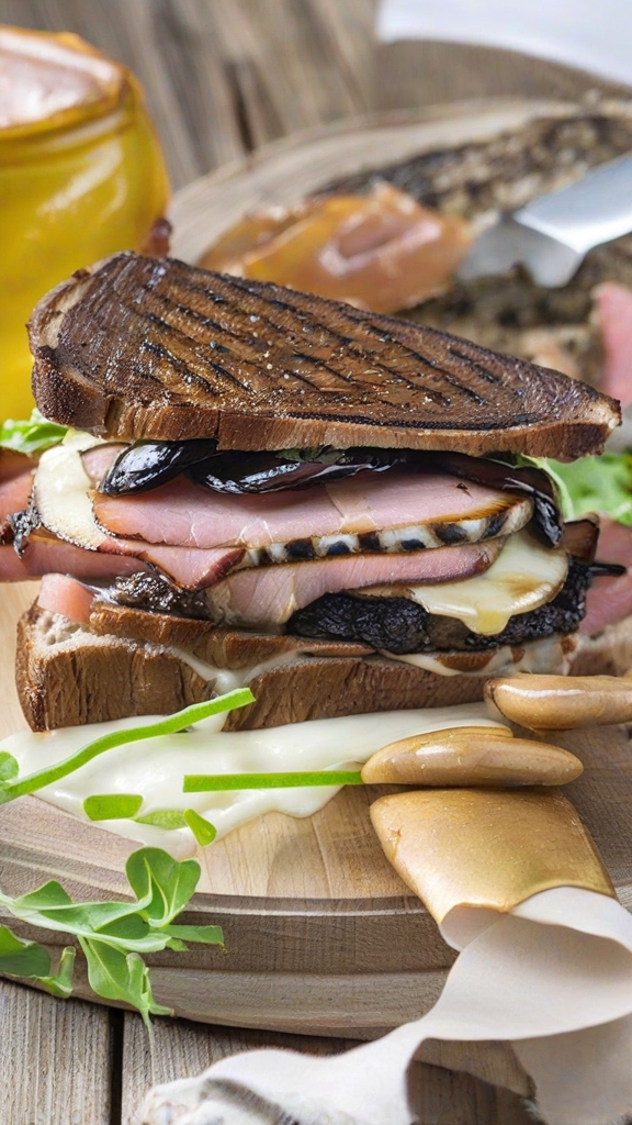 Ham and Brie Portobello Sandwich