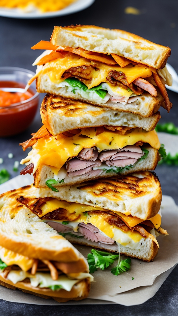 Ham and Cheddar Chaffle Sandwich