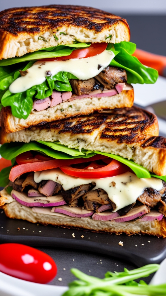 Ham and Swiss Portobello Sandwich