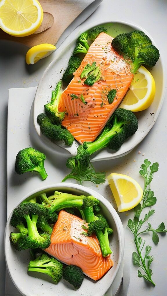 Salmon with Broccoli and Lemon