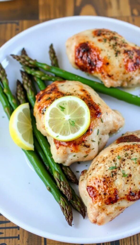 Lemon Herb Roasted Chicken and Asparagus