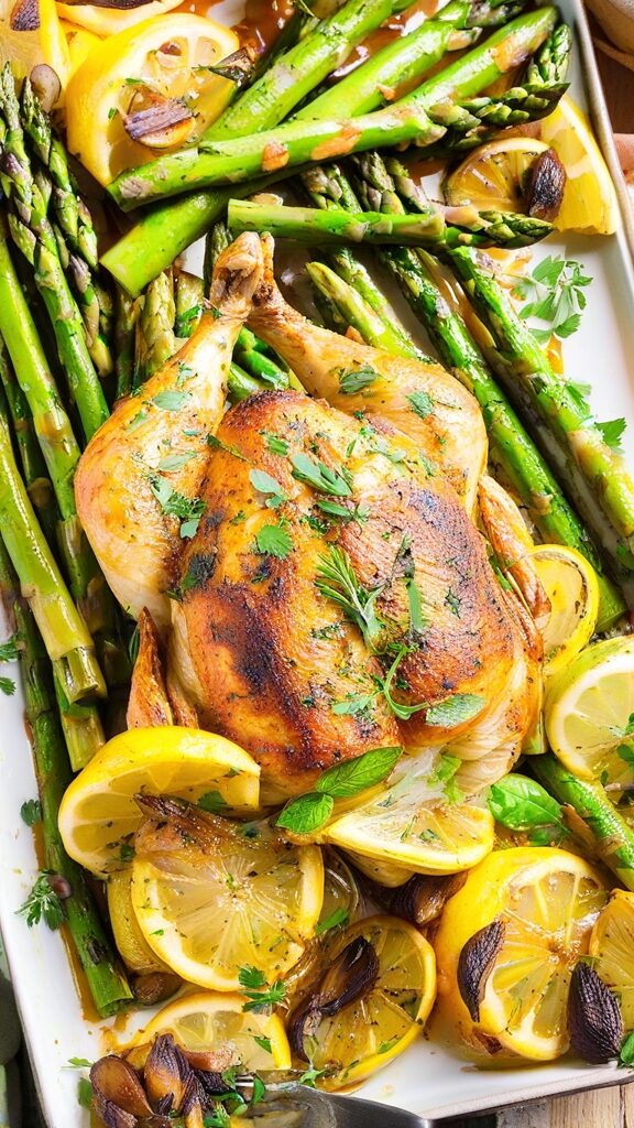 Lemon Herb Roasted Chicken and Asparagus