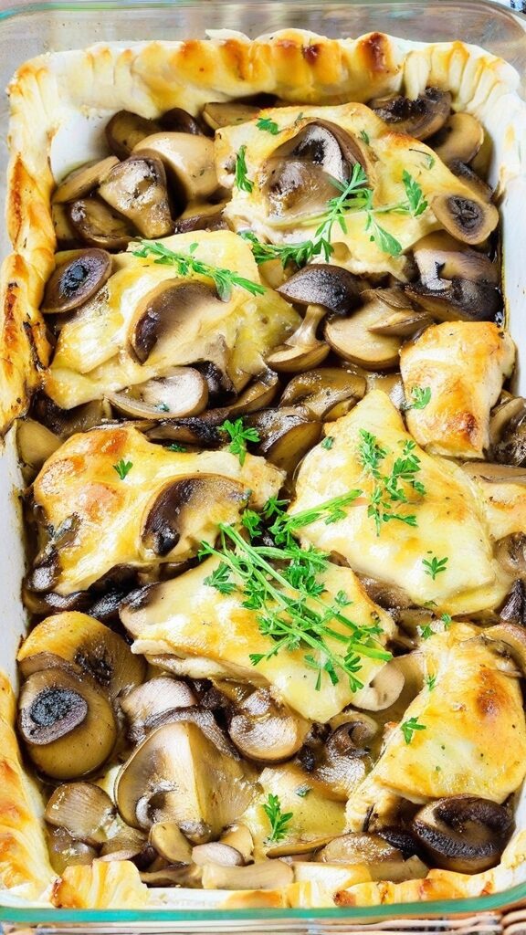 Mushroom and Brie Chicken Bake