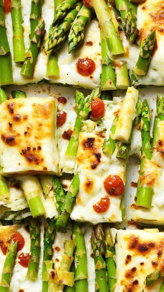 Asparagus and Halloumi Bake