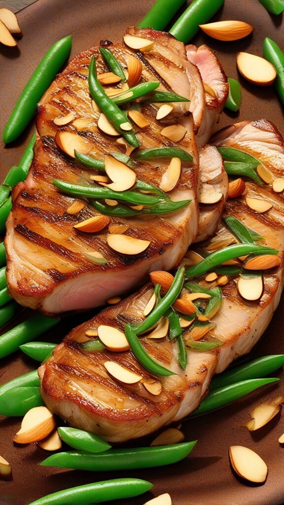 Pork Chops with Green Beans and Almonds