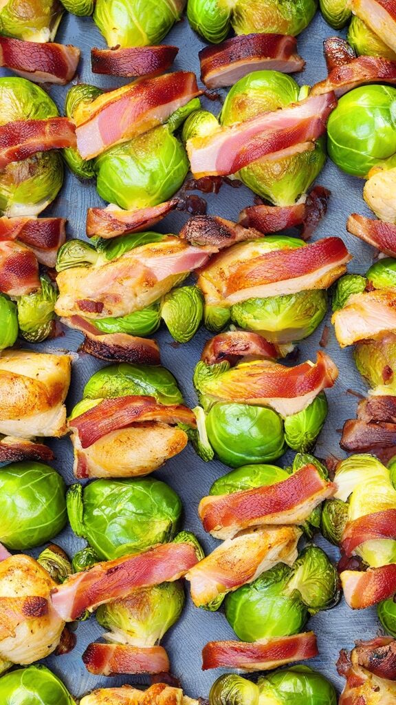 Roasted Chicken and Brussels Sprouts with Bacon