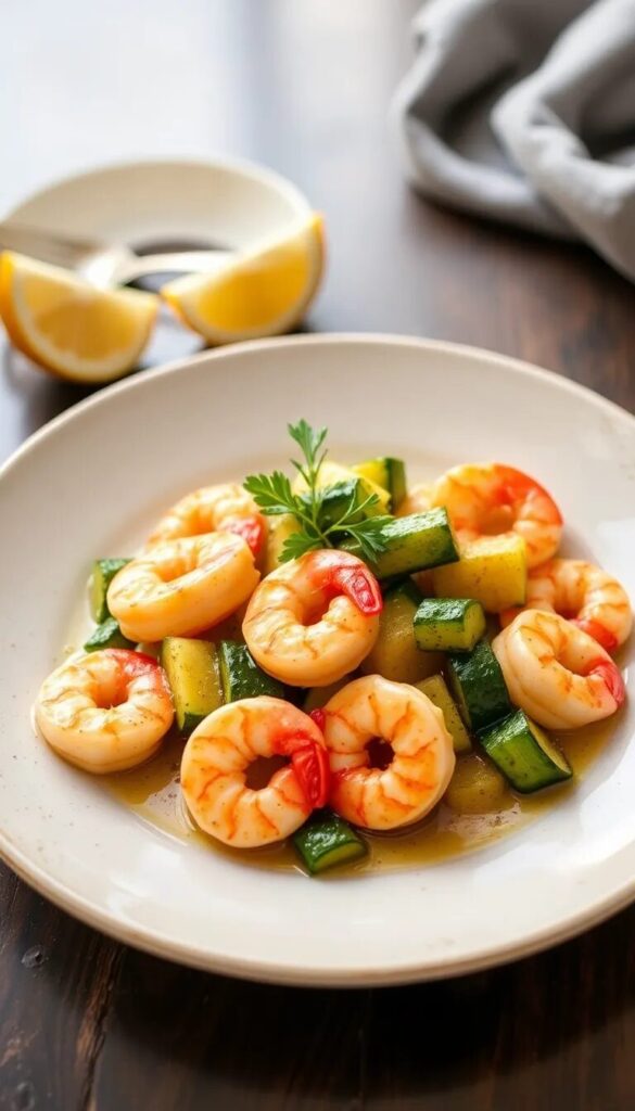 Shrimp and Zucchini with Garlic Butter