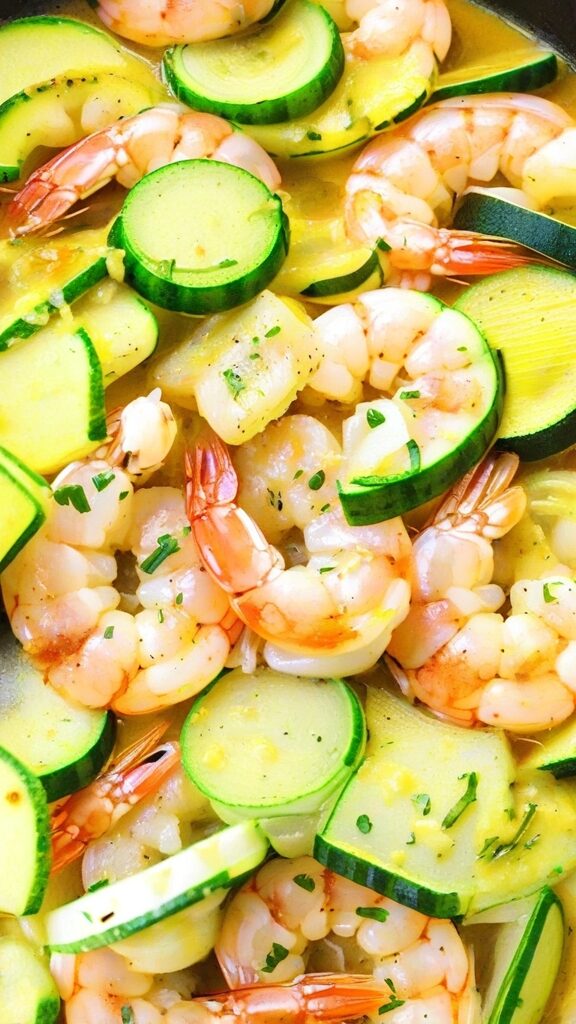 Shrimp and Zucchini with Garlic Butter