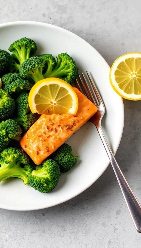 Salmon with Broccoli and Lemon