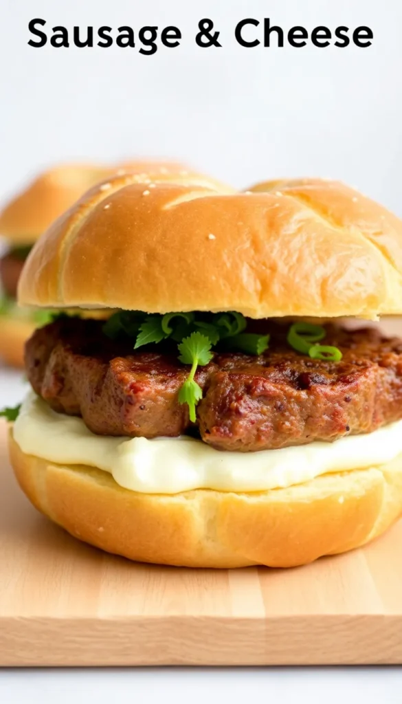 Sausage and Cream Cheese Cloud Bread Sandwich