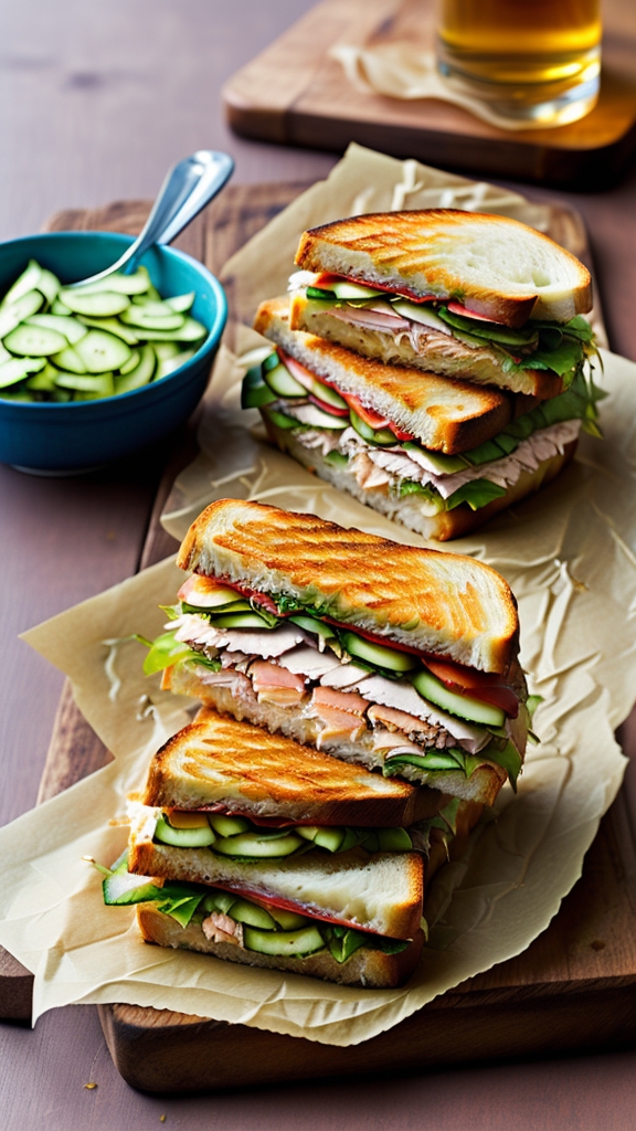 Smoked Salmon and Cucumber Chaffle Sandwich